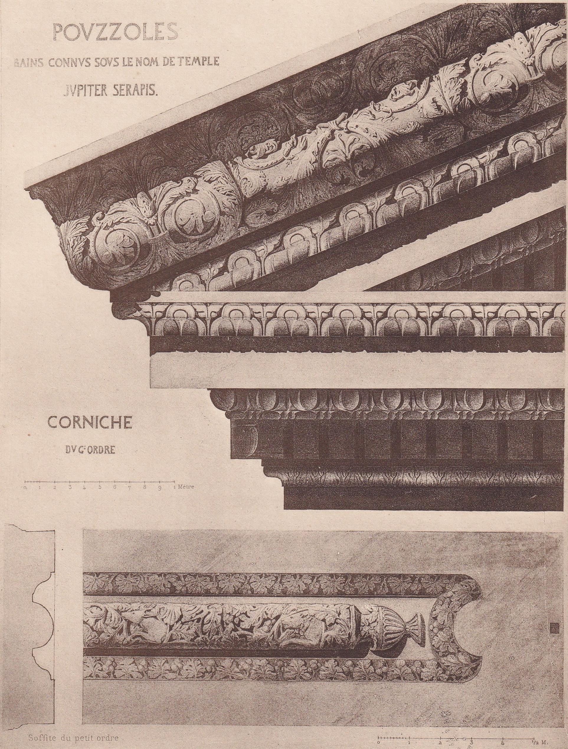 c. 1910 TEMPLE Of SERAPIS, POZZUOLI, Italy - Roman Architecture Print - Roman Greek History - Gift Decor - 8.6 x 12 Inches