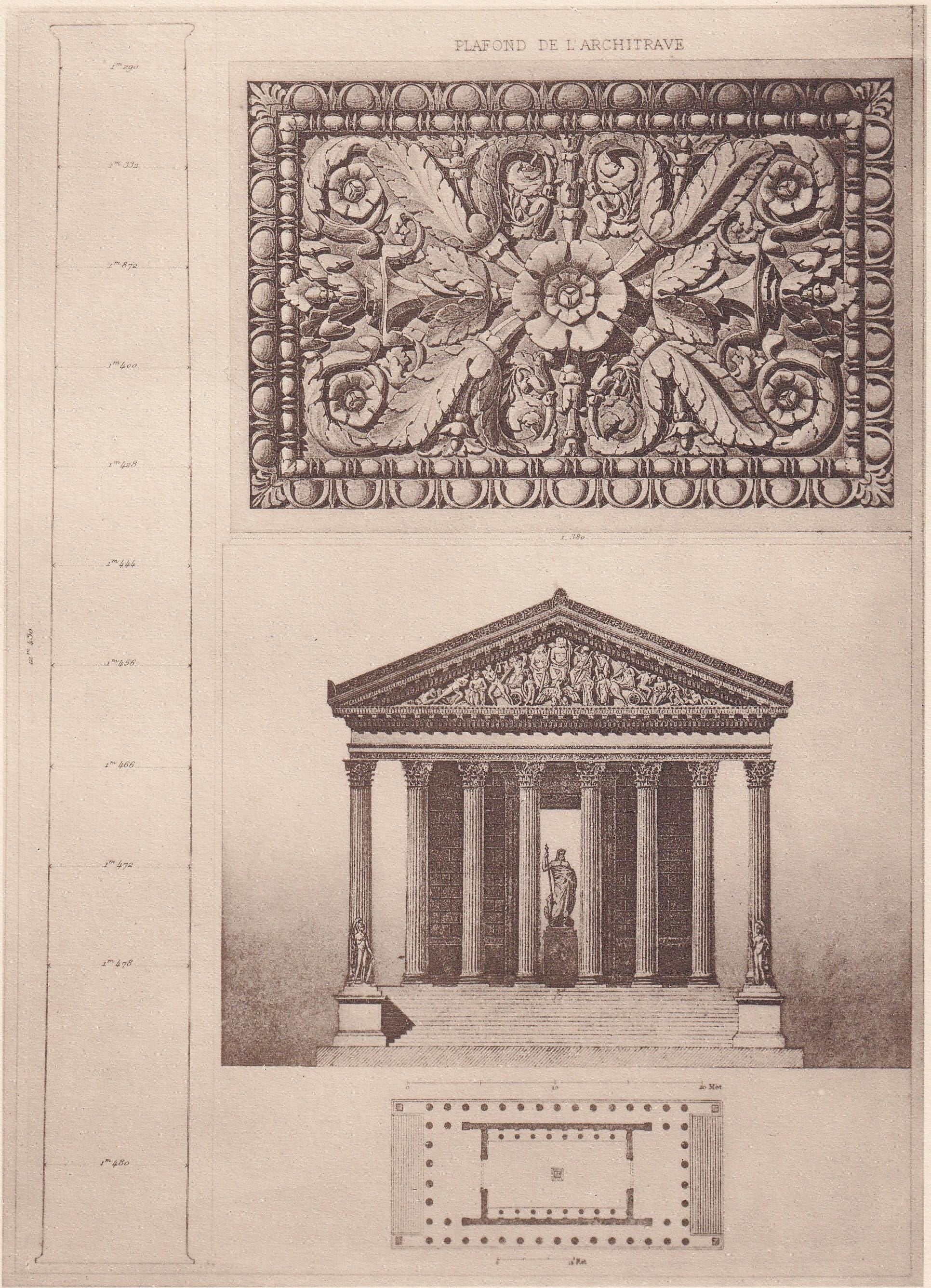 c. 1910 TEMPLE of JUPITER STATOR, Rome, Italy - Roman Architecture Print - Roman Greek History - Gift Decor - 8.6 x 12 Inches