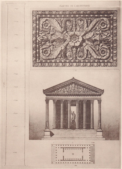 c. 1910 TEMPLE of JUPITER STATOR, Rome, Italy - Roman Architecture Print - Roman Greek History - Gift Decor - 8.6 x 12 Inches