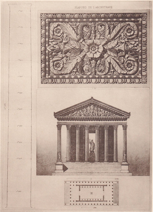 c. 1910 TEMPLE of JUPITER STATOR, Rome, Italy - Roman Architecture Print - Roman Greek History - Gift Decor - 8.6 x 12 Inches