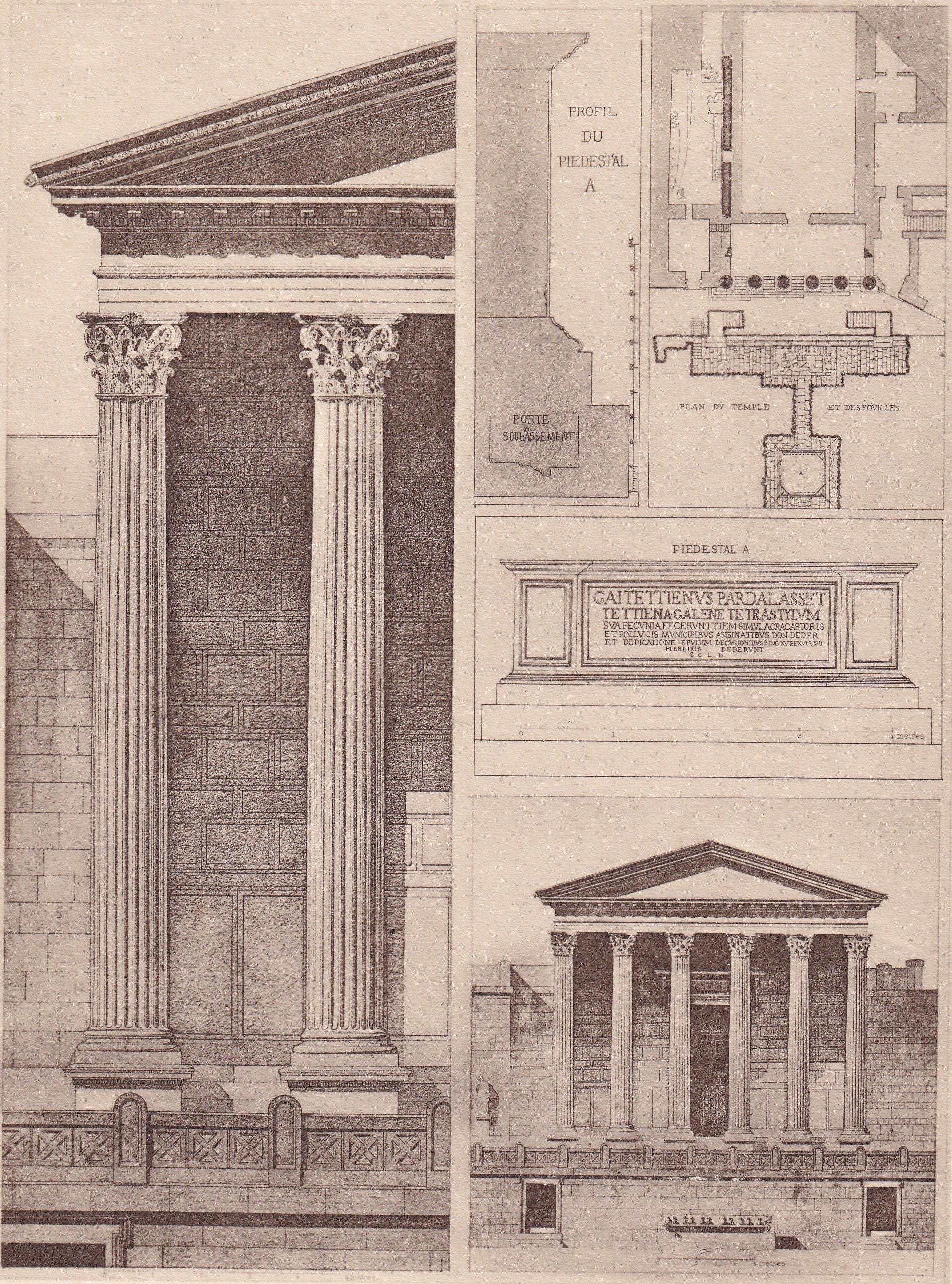 c. 1910 TEMPLE Of MINERVA, Assisi, Italy - Roman Architecture Print - Roman Greek History - Gift Decor - 8.6 x 12 Inches