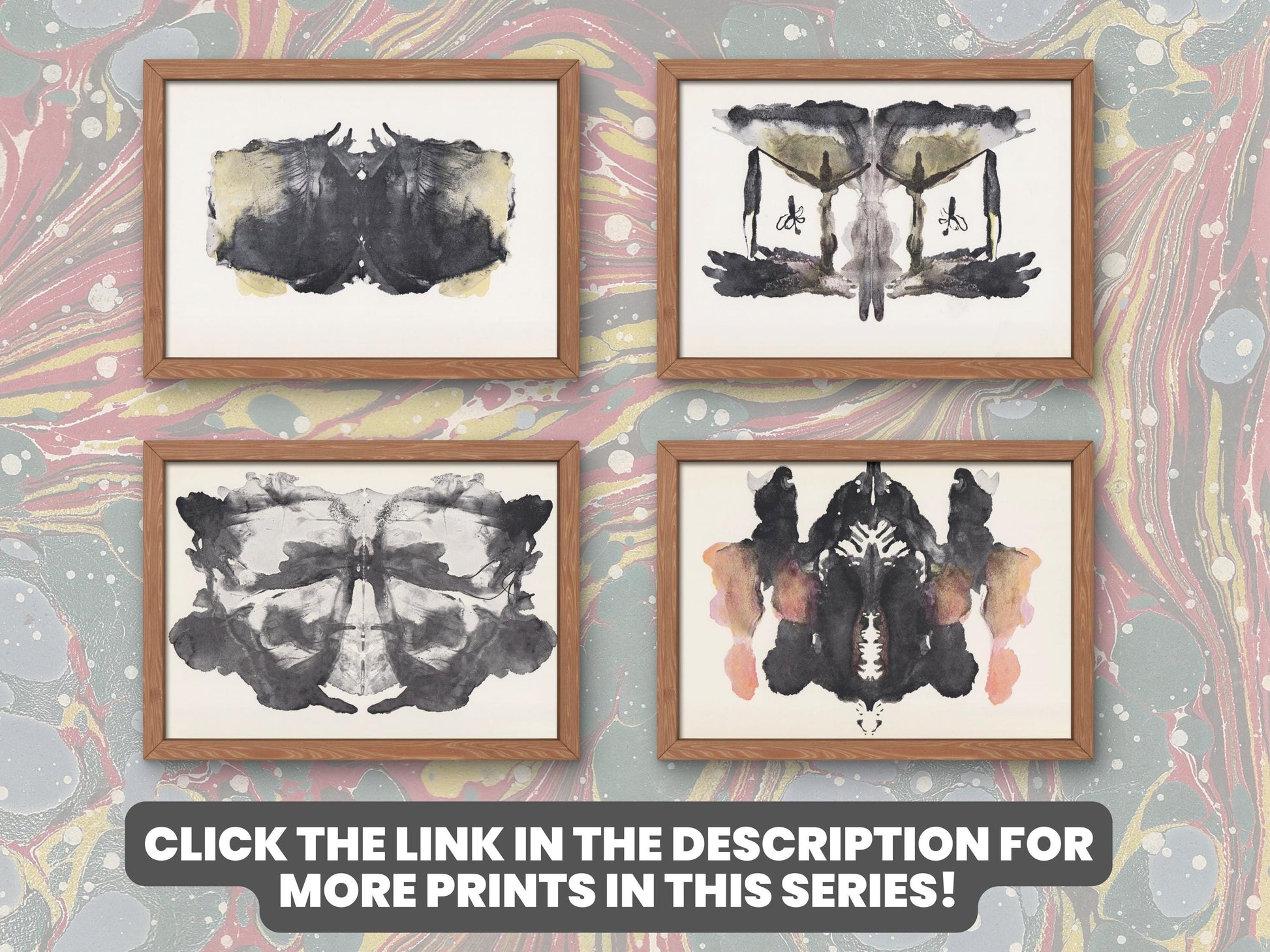 1958 HOLTZMAN INKBLOT TEST Card - Inkblot Test Print - Psychology Wall Art - Psychiatry Wall Art - Inkblot Wall Art - 8.5 x 5.5 Inches