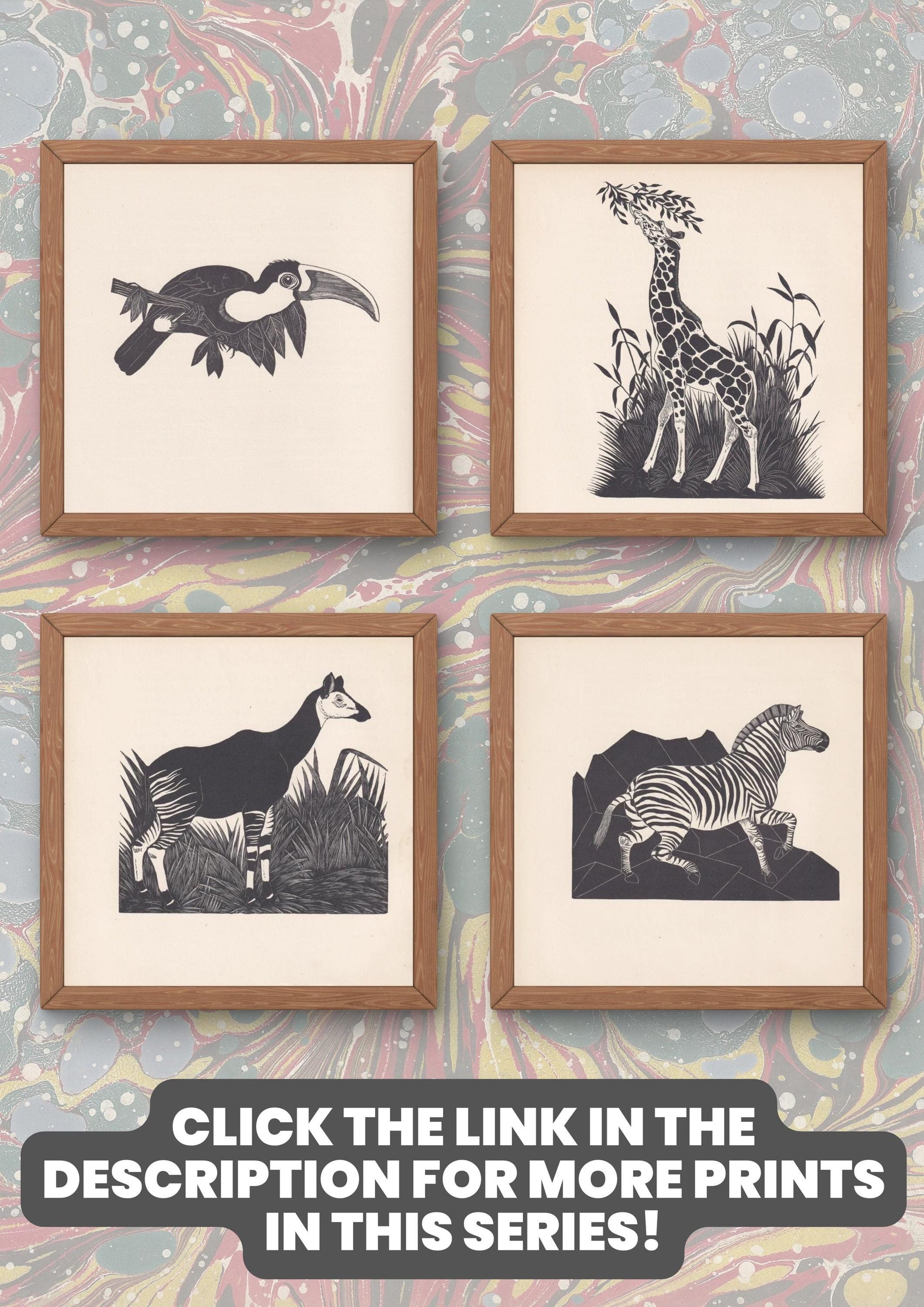 1929 SPOTTED SALAMANDER Print Wood Engraving - Lizard Wall Art - Lizard Engraving - Antique Animal Print - 95 Years Old - 7.25 x 8 Inches