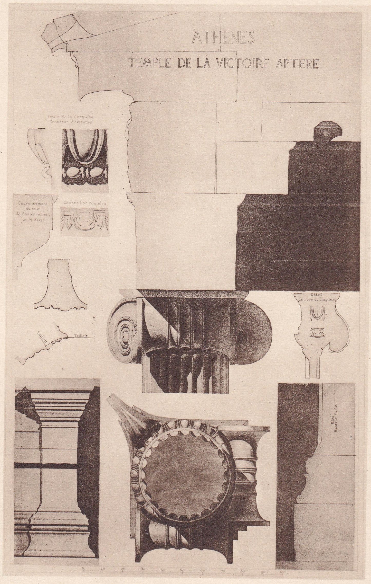 c. 1910 TEMPLE of VICTORY, ACROPOLIS, Athens, Greece - Roman Architecture Print - Roman Greek History - Gift Decor - 8.6 x 12