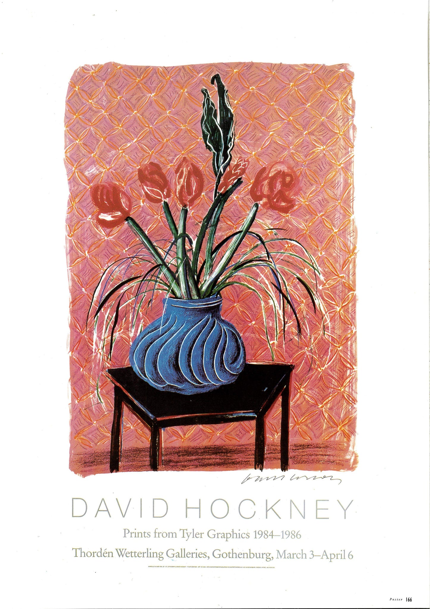 Vintage 1994 DAVID HOCKNEY Print - "Amaryllis in Vase", Exhibition Poster - Hockney Art - Hockney Poster - 10.25 x 14 Inches