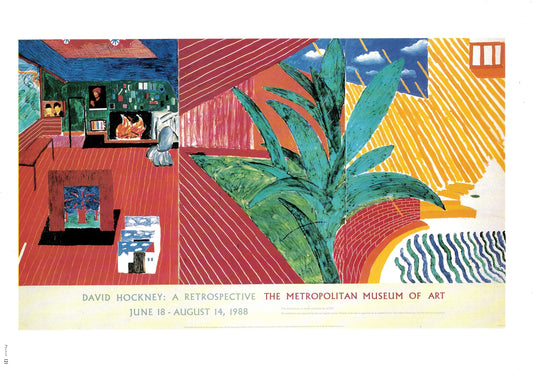 Vintage 1994 DAVID HOCKNEY Print - "Hollywood Hills Home" - Exhibition Poster - Hockney Art - Hockney Poster - 10.25 x 14 Inches