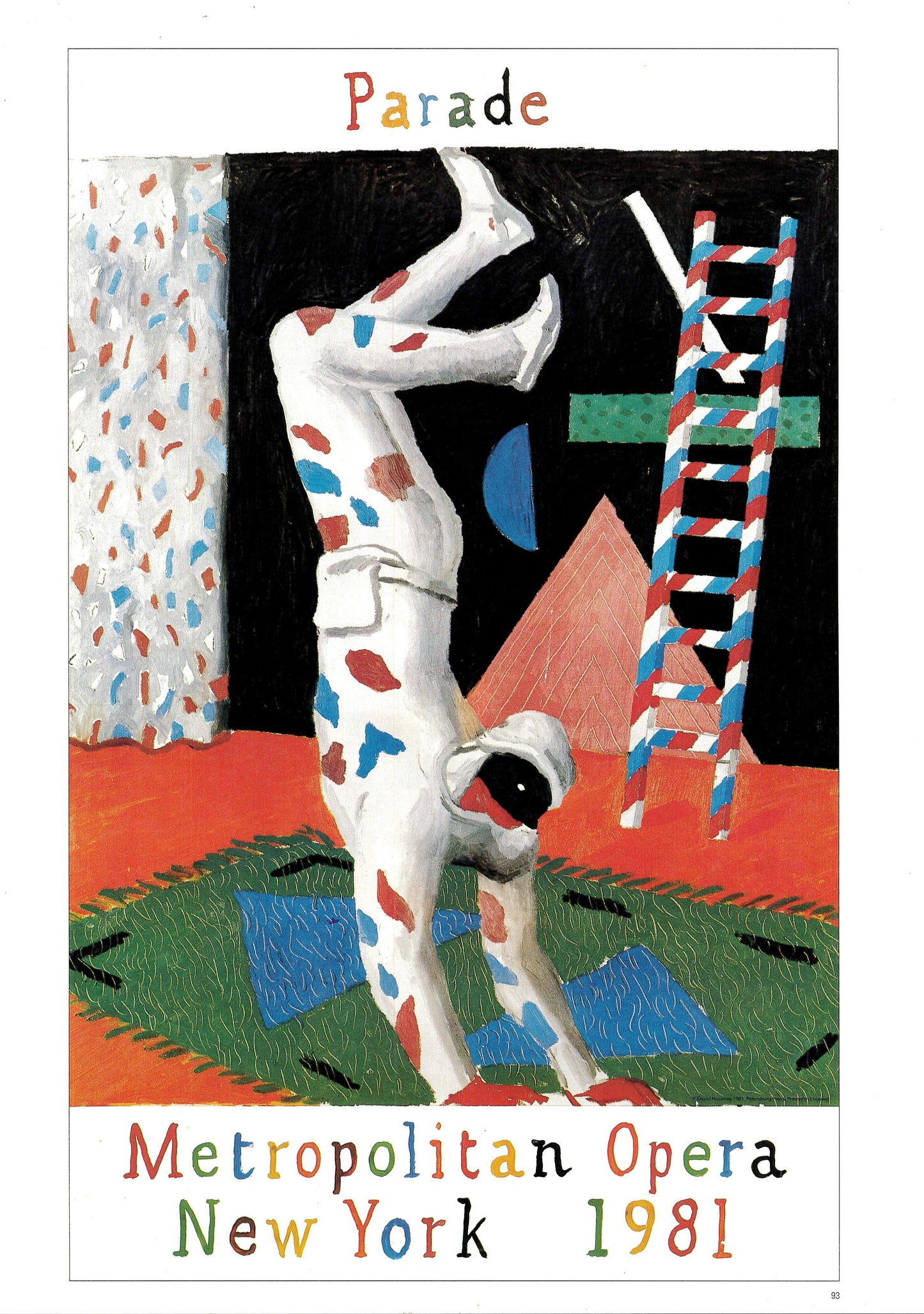 Vintage 1987 DAVID HOCKNEY Print - Metropolitan Opera 1981, Exhibition Poster - Hockney Wall Art - 10.25 x 14 Inches