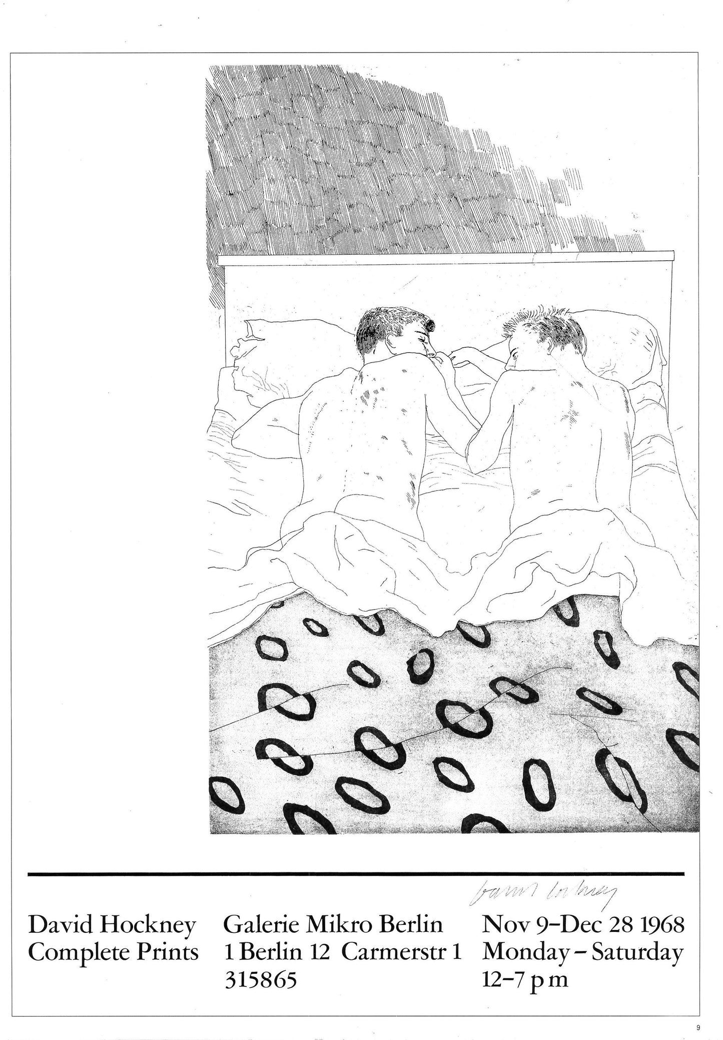 Vintage 1987 DAVID HOCKNEY Print - "Two Boys Aged 23 or 24", Exhibition Poster - Hockney Wall Art - Hockney Poster - 10.25 x 