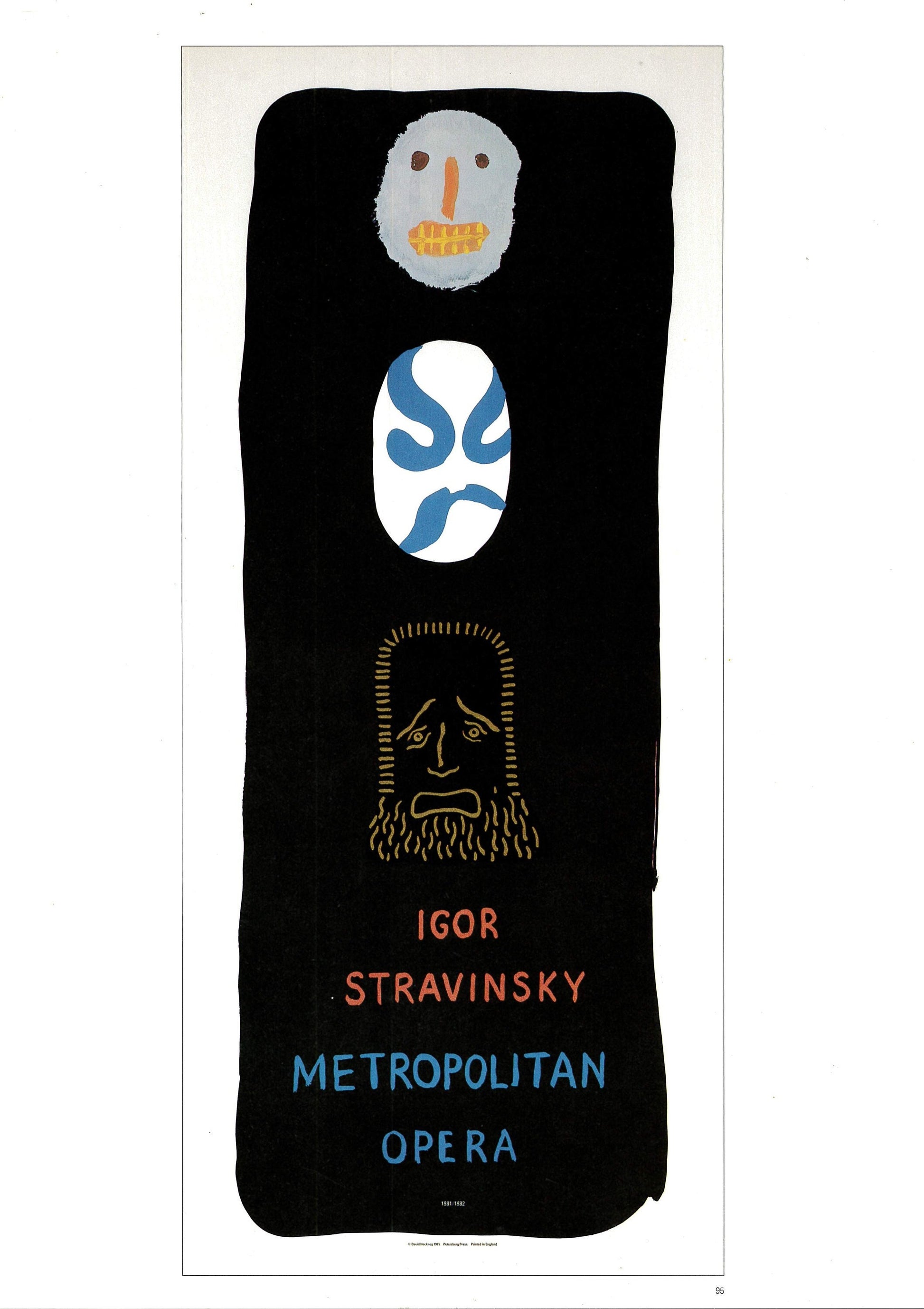 Vintage 1987 DAVID HOCKNEY Print - Igor Stravinsky Poster, Exhibition Poster - Hockney Wall Art - Hockney Poster - 10.25 x 14