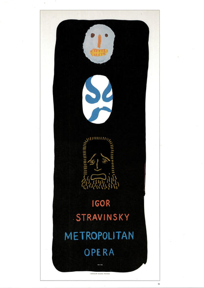 Vintage 1987 DAVID HOCKNEY Print - Igor Stravinsky Poster, Exhibition Poster - Hockney Wall Art - Hockney Poster - 10.25 x 14