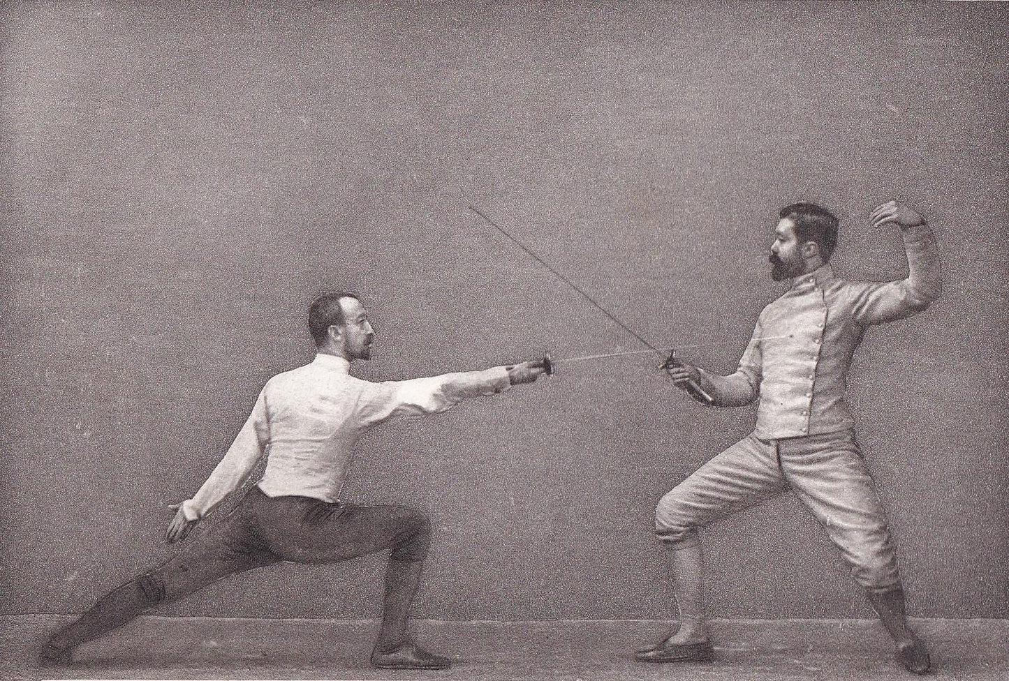 1890 SWORD FENCING Photogravure Print - Parry in Quarte - Original Antique - Vintage Sports Wall Art Decor - 7.5 x 5 Inches