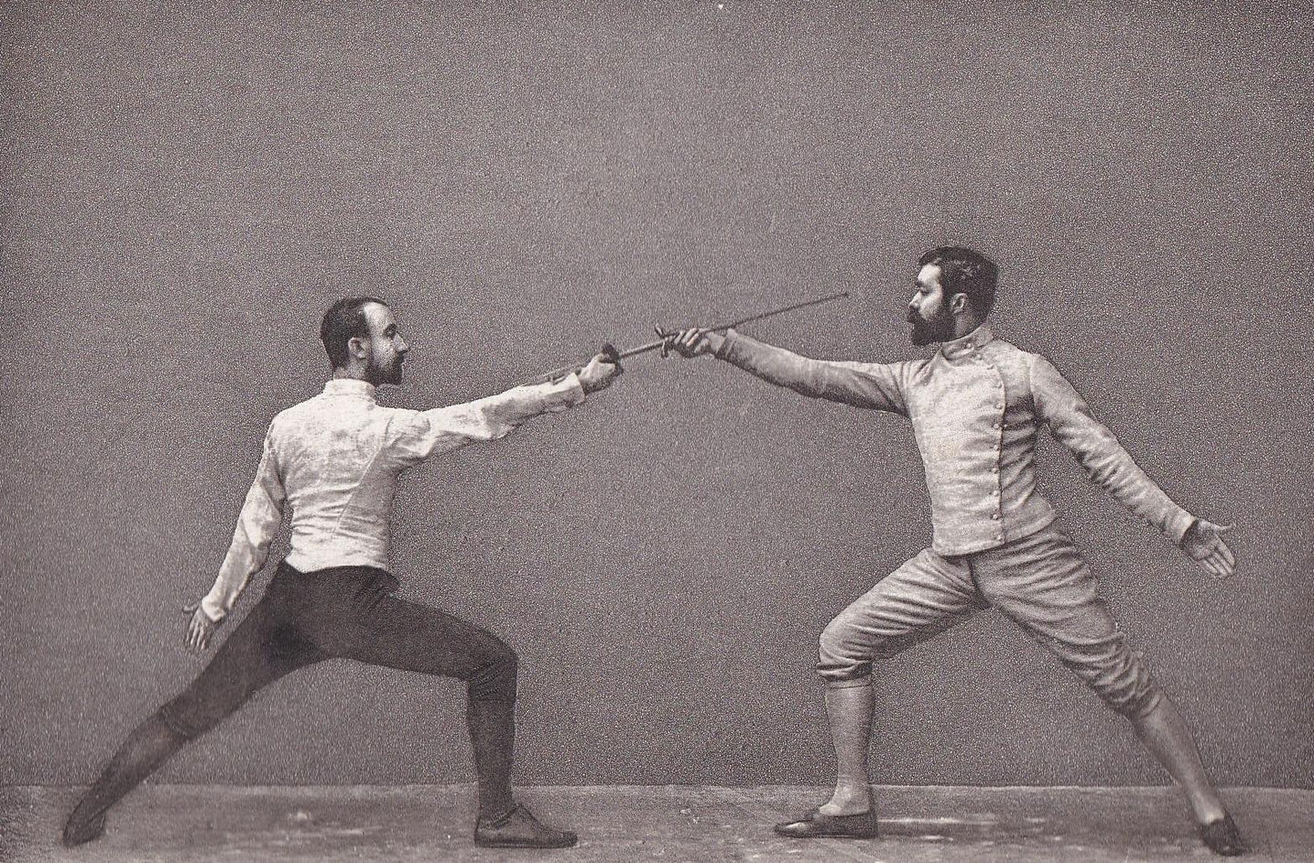 1890 SWORD FENCING Photogravure Print - Time Thrust in Sixte - Original Antique - Vintage Sports Wall Art Decor - 7.5 x 5 Inc