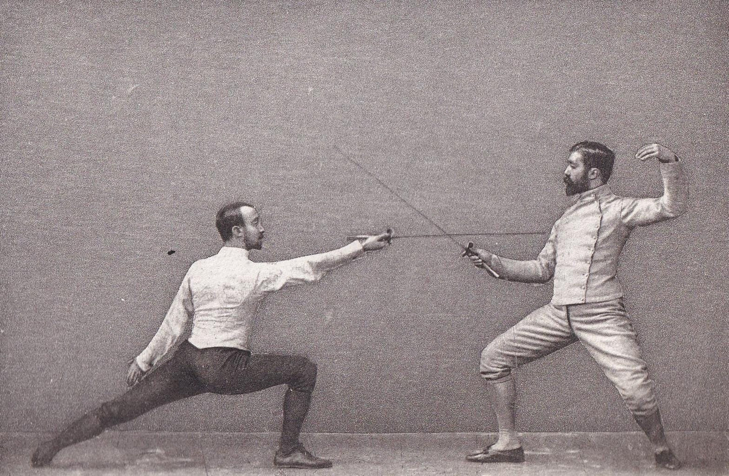 1890 SWORD FENCING Photogravure Print - Parry in Tierce - Original Antique - Vintage Sports Wall Art Decor - 7.5 x 5 Inches