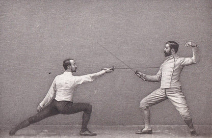 1890 SWORD FENCING Photogravure Print - Parry in Tierce - Original Antique - Vintage Sports Wall Art Decor - 7.5 x 5 Inches