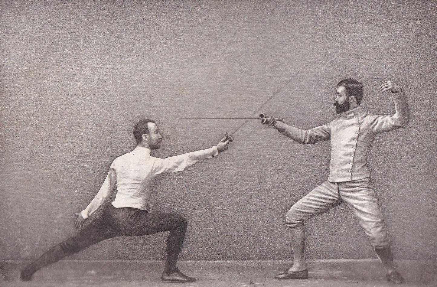 1890 SWORD FENCING Photogravure Print - Parry in Septime - Original Antique - Vintage Sports Wall Art Decor - 7.5 x 5 Inches