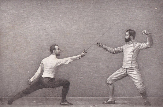 1890 SWORD FENCING Photogravure Print - Parry in Septime - Original Antique - Vintage Sports Wall Art Decor - 7.5 x 5 Inches
