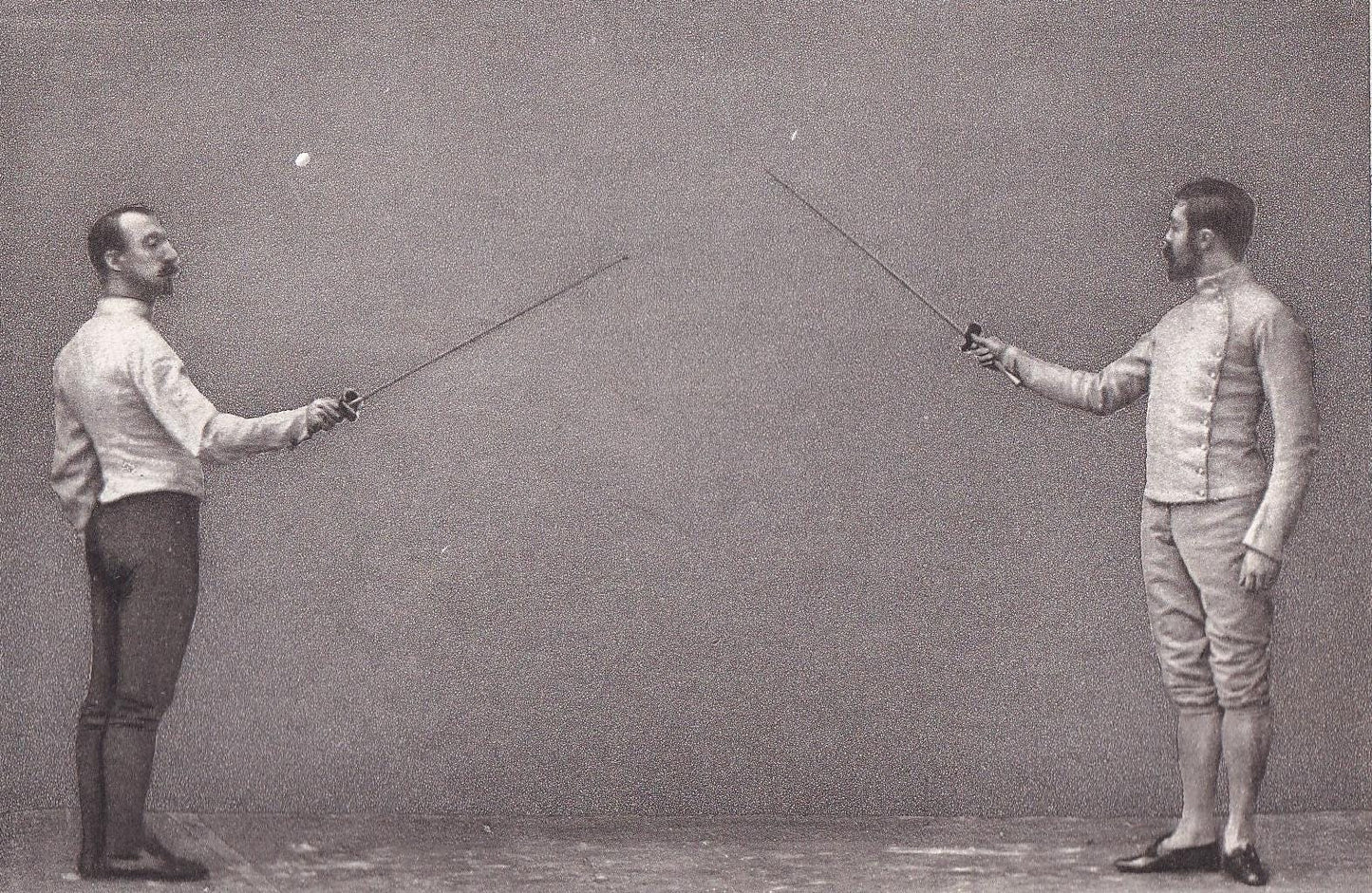 1890 SWORD FENCING Photogravure Print - The Salute, Recognition to the Right - Original Antique - Vintage Sports Wall Art - 7.5 x 5 Inches