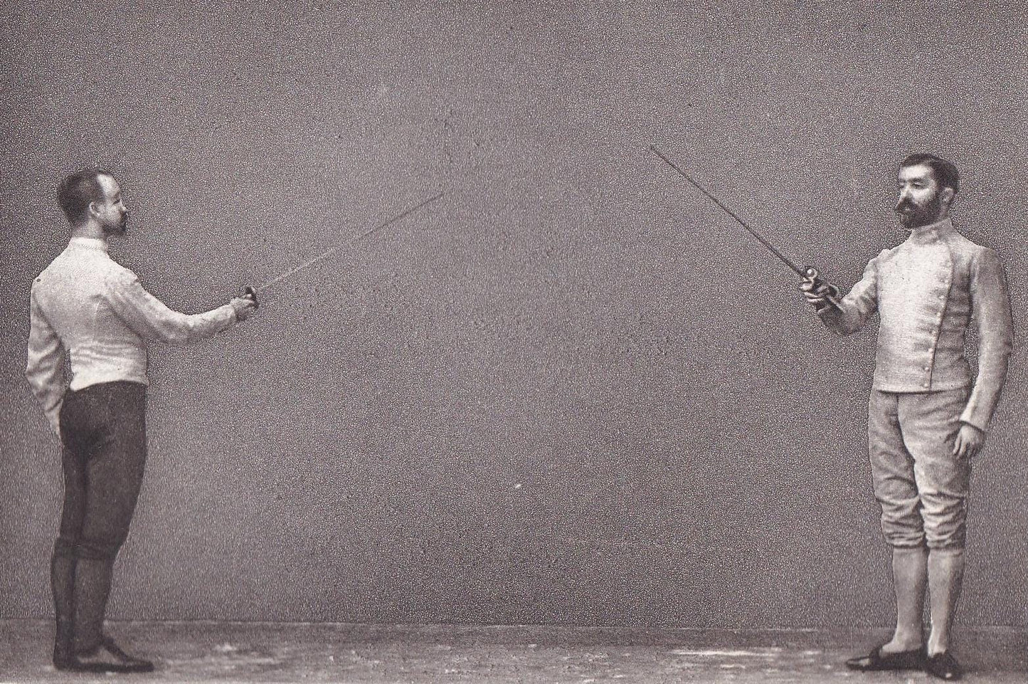 1890 SWORD FENCING Photogravure Print - The Salute, Recognition to the Left - Original Antique - Vintage Sports Wall Art - 7.5 x 5 Inches