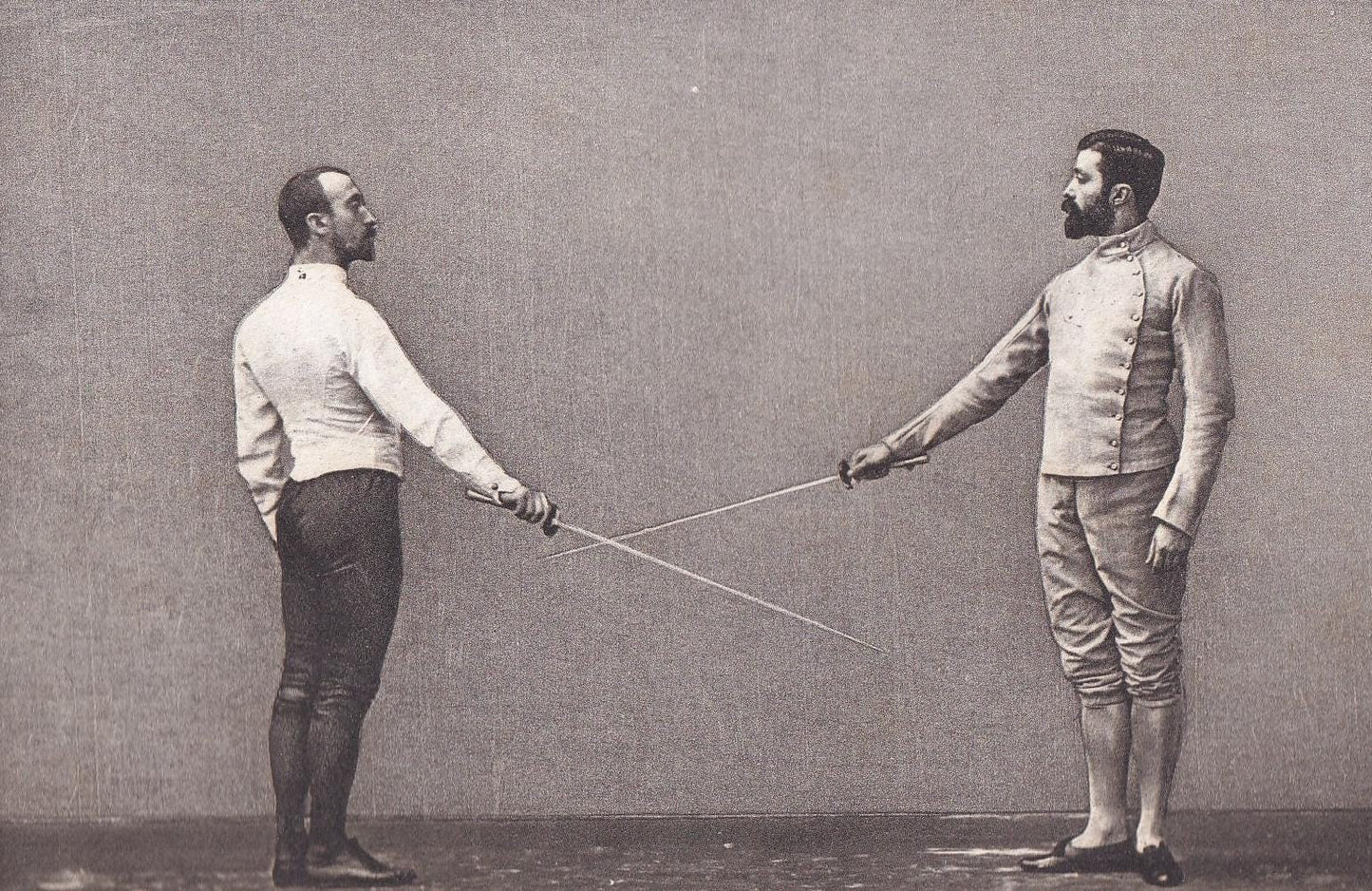 1890 SWORD FENCING Photogravure Print - End of The Salute - Original Antique - Vintage Sports Wall Art - 7.5 x 5 Inches
