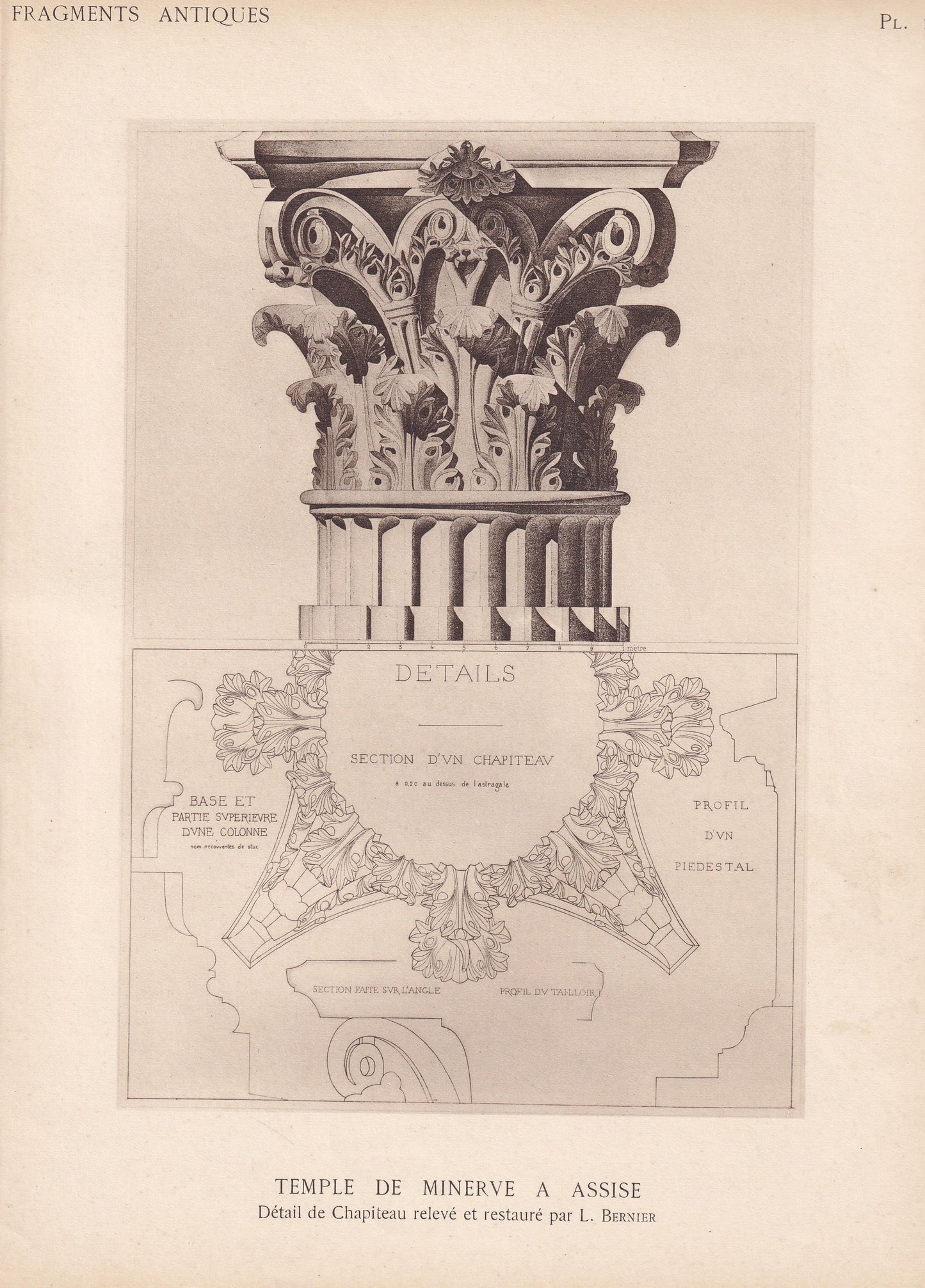 c. 1910 TEMPLE Of MINERVA, Assisi, Italy - Roman Architecture Print - Roman Greek History - Gift Decor - 8.6 x 12 Inches