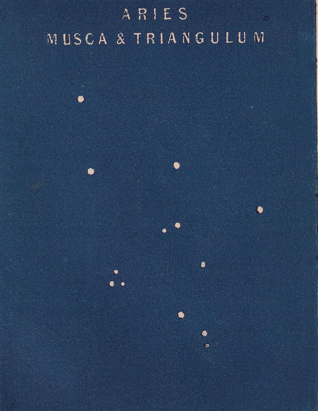 1900 STAR MAP Print - ARIES Musca & Triangulum - Constellations Wall Art - Antique Astronomy Decor - Vintage Print - 4.5 x 5.5 Inches