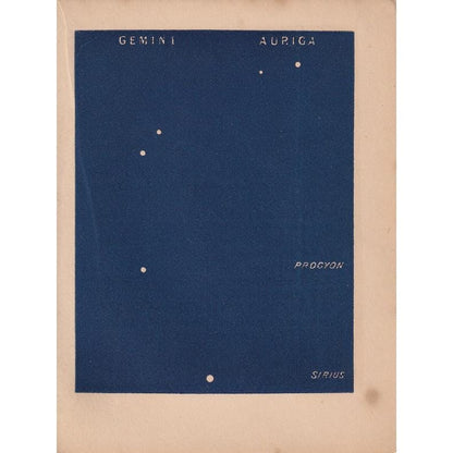 1900 STAR MAP Print - GEMINI & Auriga - Constellations Wall Art - Antique Astronomy Decor - Original Vintage Print - 4.5 x 5.5 Inches