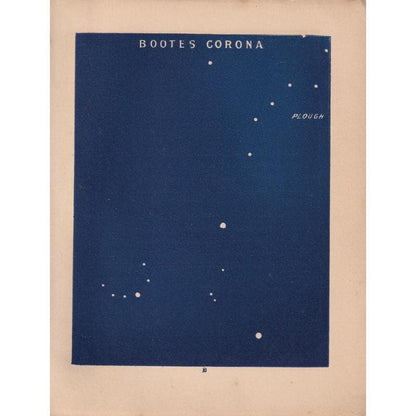 1900 STAR MAP Print - BOOTES Corona - Constellations Wall Art - Antique Astronomy Decor - Original Vintage Print - 4.5 x 5.5 Inches
