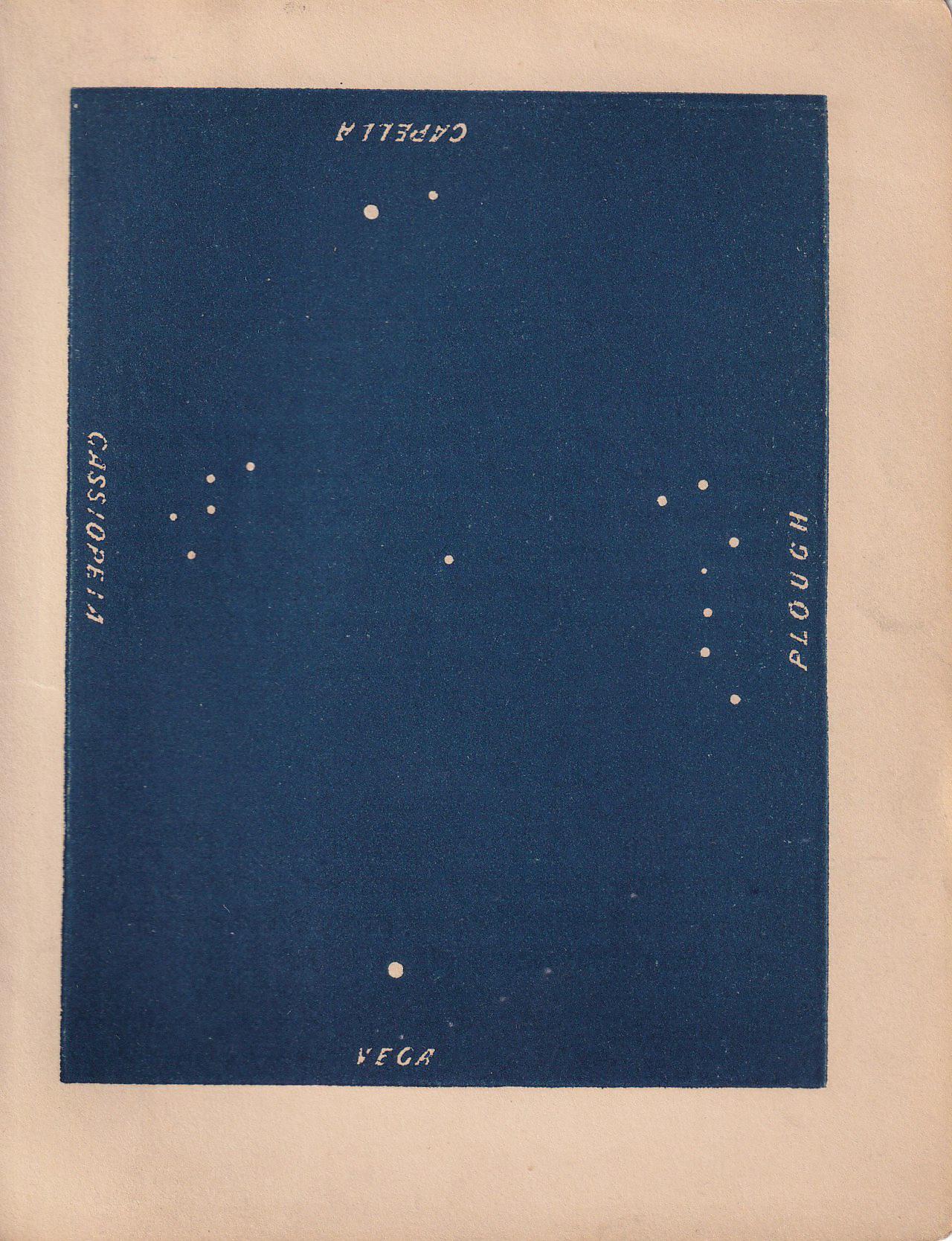 1900 STAR MAP Print - VEGA, Plough, Capella & Cassiopeia - Constellations Wall Art - Antique Astronomy Decor - Vintage - 4.5 x 5.5 Inches