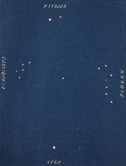 1900 STAR MAP Print - VEGA, Plough, Capella & Cassiopeia - Constellations Wall Art - Antique Astronomy Decor - Vintage - 4.5 x 5.5 Inches