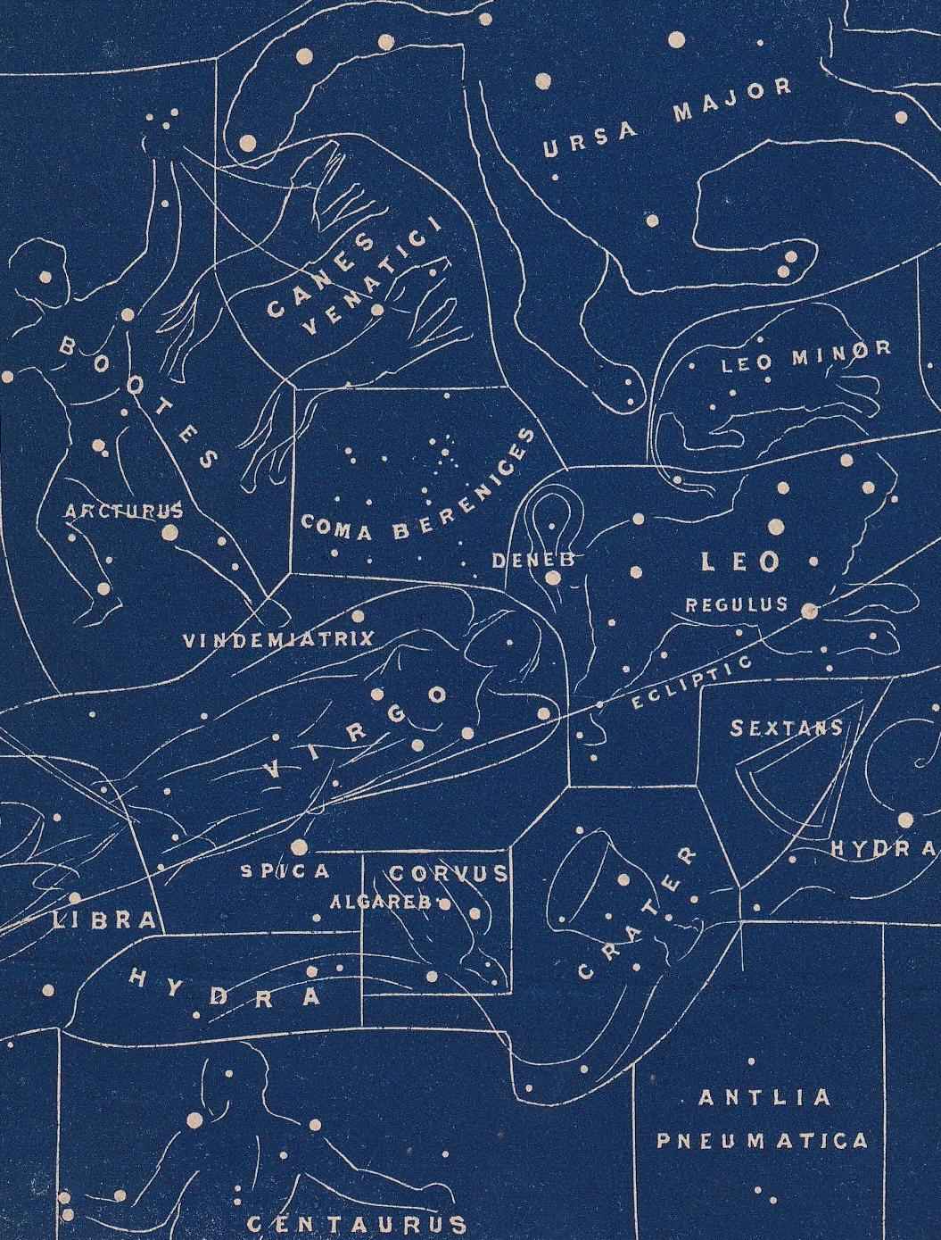 1900 STAR MAP Print - PLOUGH Quarter - Constellations Wall Art - Antique Astronomy Decor - Vintage Print - 4.5 x 5.5 Inches