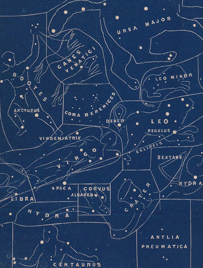 1900 STAR MAP Print - PLOUGH Quarter - Constellations Wall Art - Antique Astronomy Decor - Vintage Print - 4.5 x 5.5 Inches