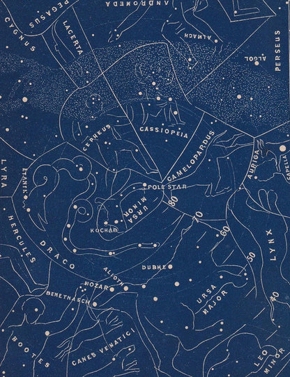 1900 STAR MAP Print - Northern Heavens - Constellations Wall Art - Antique Astronomy Decor - Vintage Print - 4.5 x 5.5 Inches