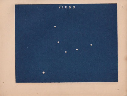 1900 STAR MAP Print - VIRGO - Constellations Wall Art - Antique Astronomy Decor - Vintage - 4.5 x 5.5 Inches