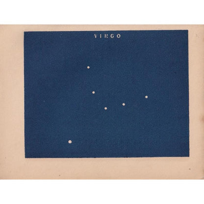 1900 STAR MAP Print - VIRGO - Constellations Wall Art - Antique Astronomy Decor - Vintage - 4.5 x 5.5 Inches