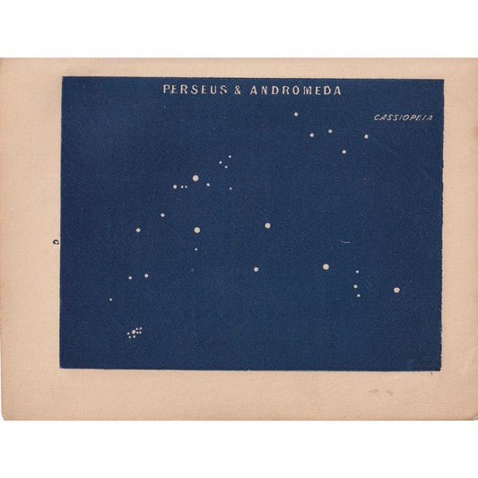 1900 STAR MAP Print - PERSEUS & Andromeda - Constellations Wall Art - Antique Astronomy Decor - Vintage - 4.5 x 5.5 Inches