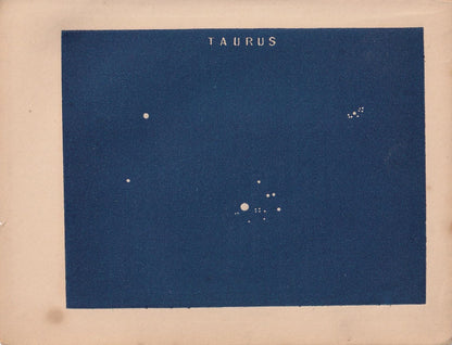 1900 STAR MAP Print - TAURUS - Constellations Wall Art - Antique Astronomy Decor - Vintage - 4.5 x 5.5 Inches