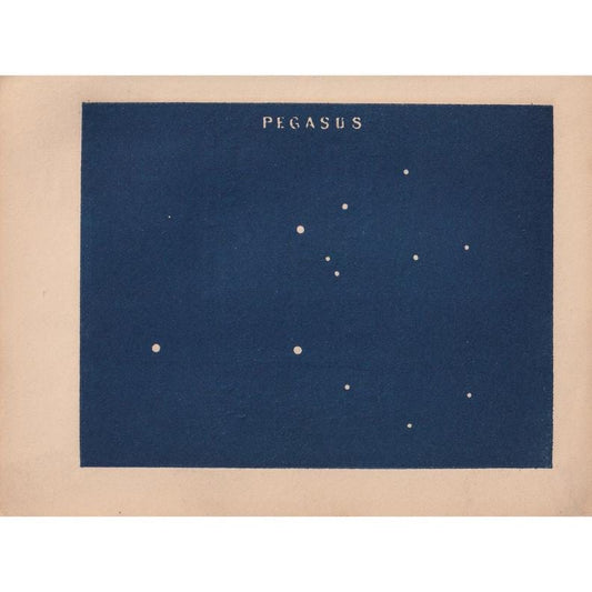1900 STAR MAP Print - PEGASUS - Constellations Wall Art - Antique Astronomy Decor - Vintage - 4.5 x 5.5 Inches