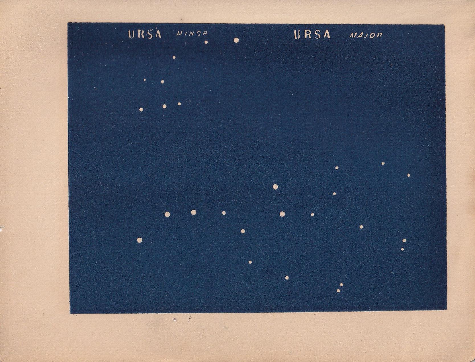 1900 STAR MAP Print - URSA Major & Minor - Constellations Wall Art - Antique Astronomy Decor - Vintage - 4.5 x 5.5 Inches
