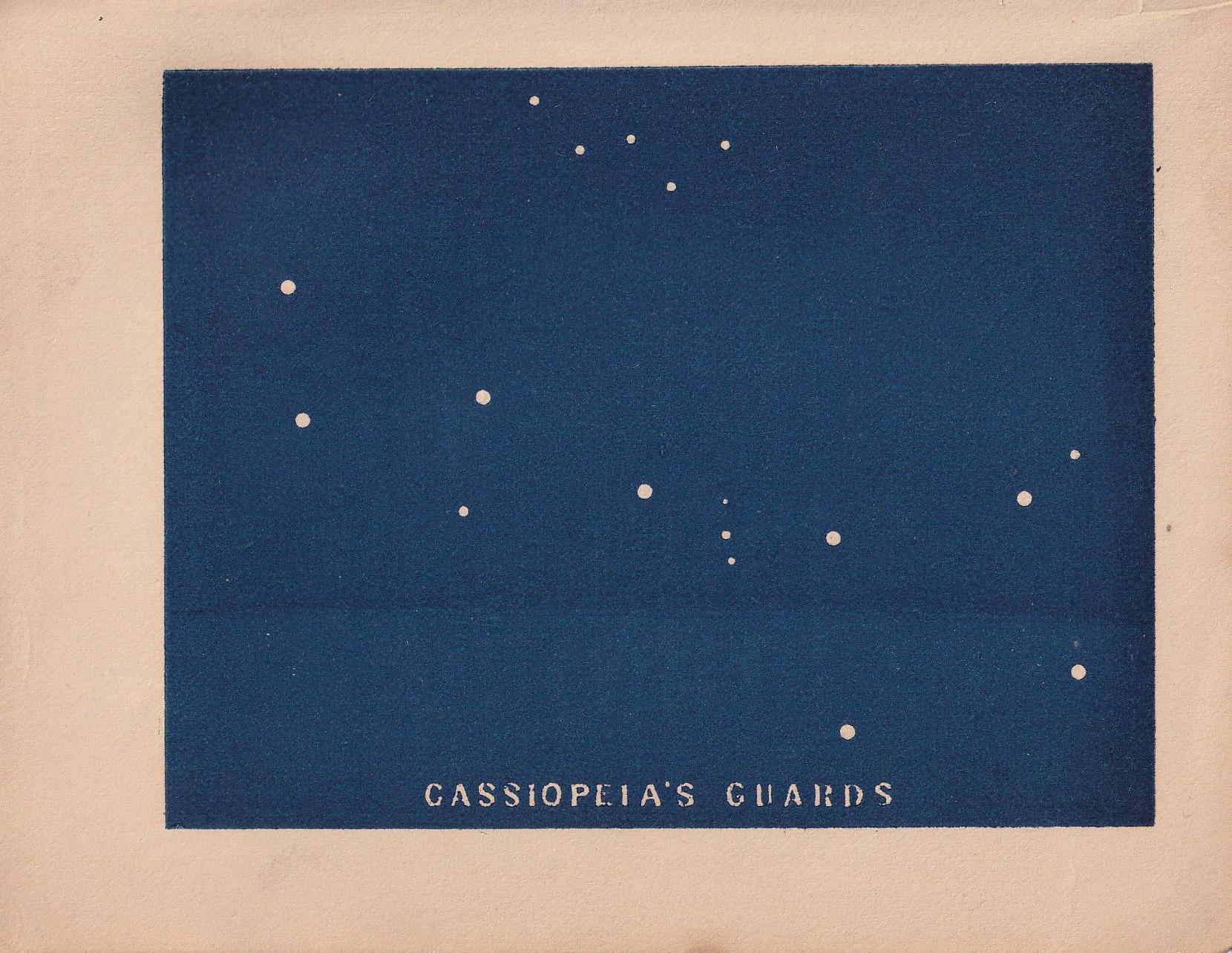 1900 STAR MAP Print - Cassiopeia Guards - Constellations Wall Art - Antique Astronomy Decor - Vintage - 4.5 x 5.5 Inches