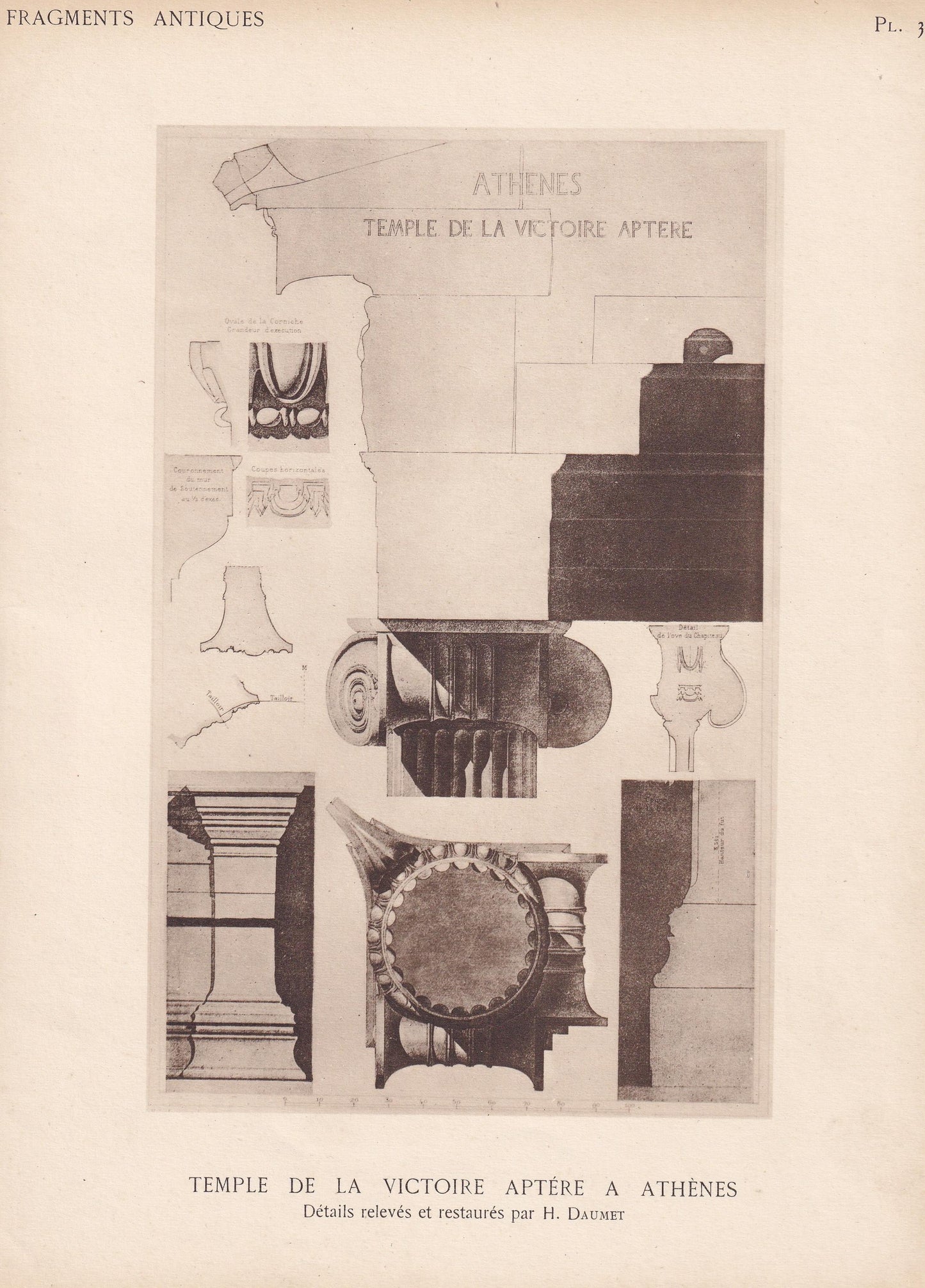 c. 1910 TEMPLE of VICTORY, ACROPOLIS, Athens, Greece - Roman Architecture Print - Roman Greek History - Gift Decor - 8.6 x 12