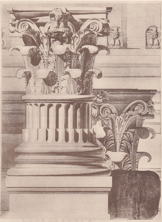 c. 1910 PORTICO OF OCTAVIA, In Rome - Roman Architecture Print - Roman Greek History - Gift Decor - 8.6 x 12 Inches