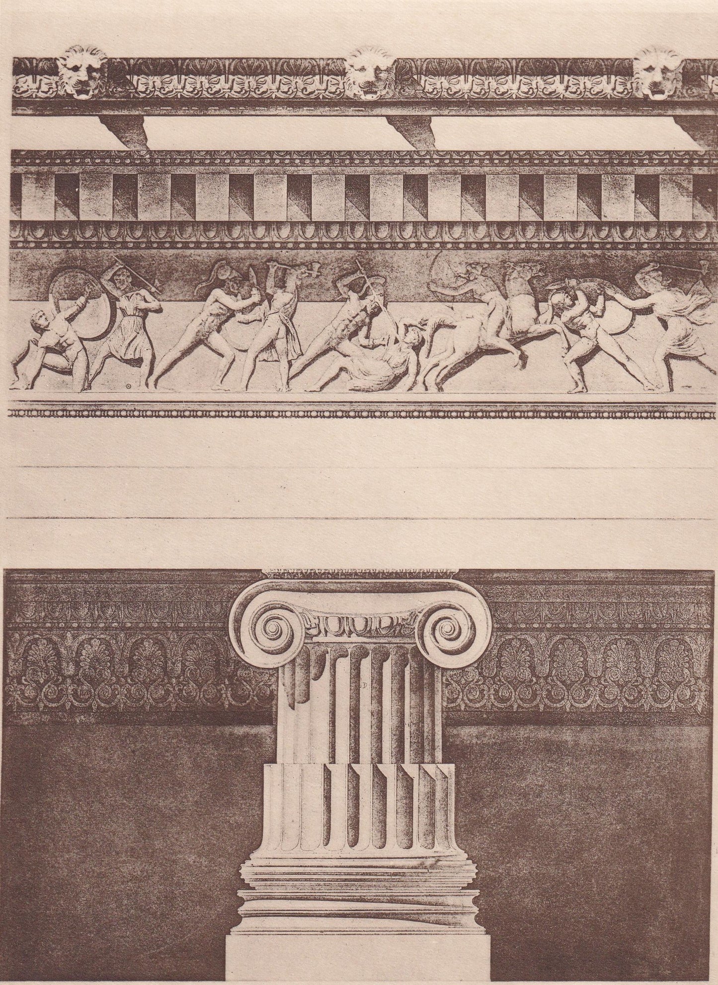 c. 1910 MAUSOLEUM AT HALICARNASSUS - Roman Architecture Print - Roman Greek History - Gift Decor - 8.6 x 12 Inches