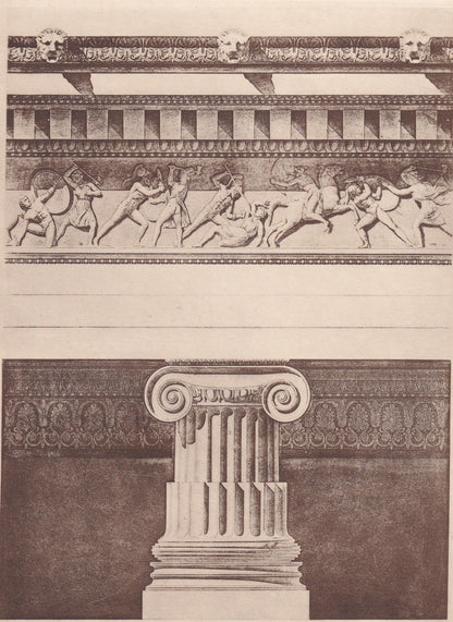 c. 1910 MAUSOLEUM AT HALICARNASSUS - Roman Architecture Print - Roman Greek History - Gift Decor - 8.6 x 12 Inches