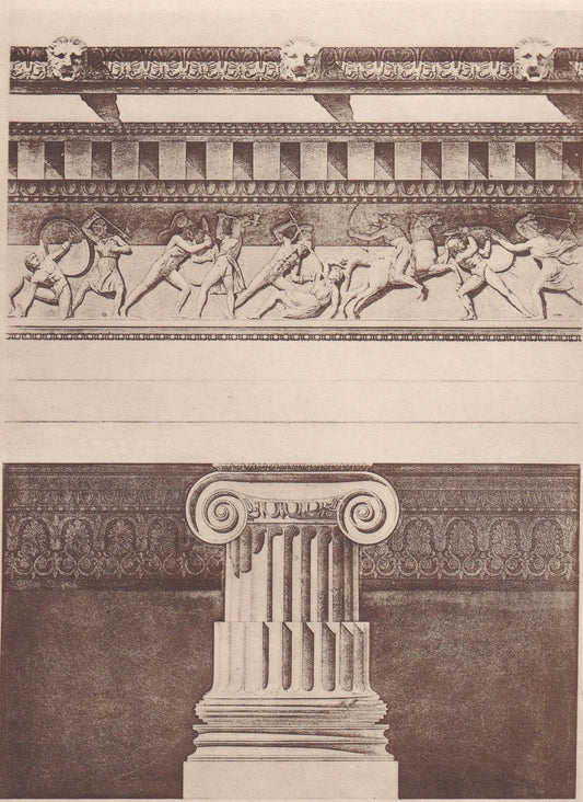 c. 1910 MAUSOLEUM AT HALICARNASSUS - Roman Architecture Print - Roman Greek History - Gift Decor - 8.6 x 12 Inches