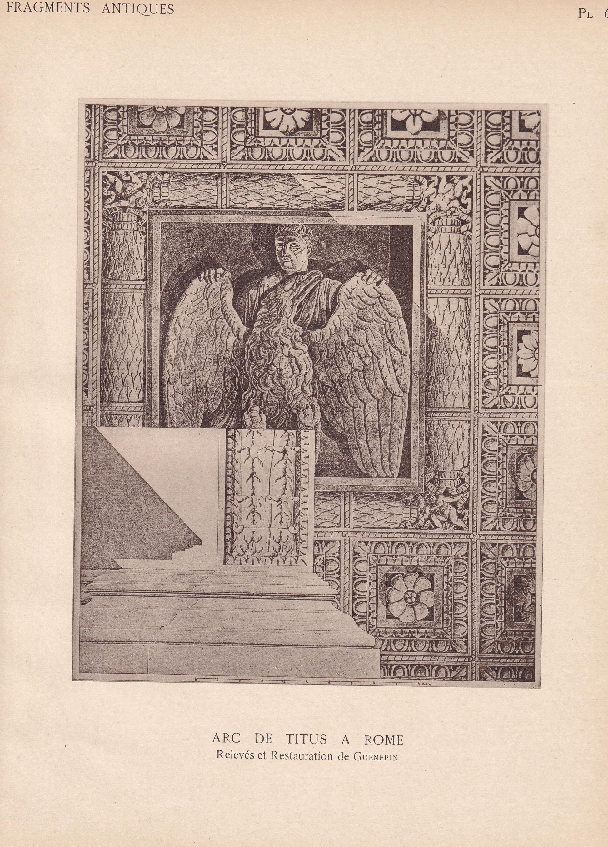 c. 1910 ARCH OF TITUS, In Rome, Italy - Roman Architecture Print - Roman Greek History - Gift Decor - 8.6 x 12 Inches