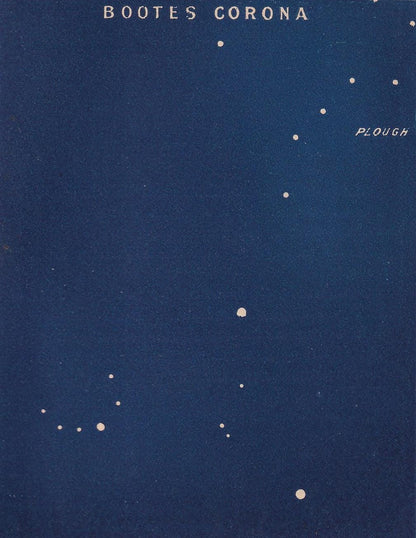 1900 STAR MAP Print - BOOTES Corona - Constellations Wall Art - Antique Astronomy Decor - Original Vintage Print - 4.5 x 5.5 Inches