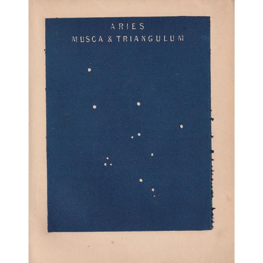 1900 STAR MAP Print - ARIES Musca & Triangulum - Constellations Wall Art - Antique Astronomy Decor - Vintage Print - 4.5 x 5.5 Inches