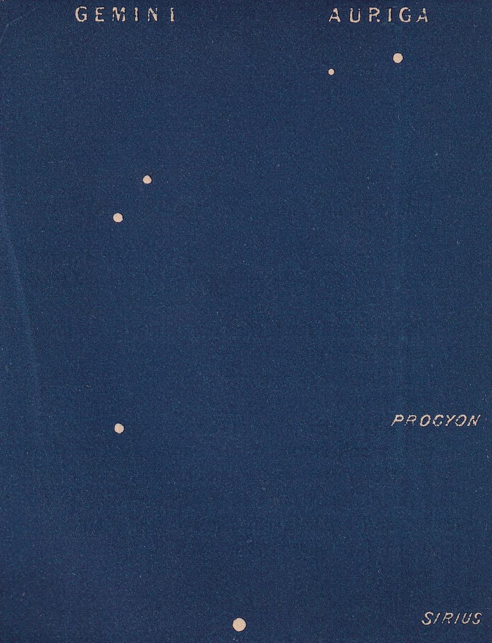 1900 STAR MAP Print - GEMINI & Auriga - Constellations Wall Art - Antique Astronomy Decor - Original Vintage Print - 4.5 x 5.5 Inches