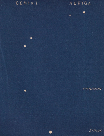 1900 STAR MAP Print - GEMINI & Auriga - Constellations Wall Art - Antique Astronomy Decor - Original Vintage Print - 4.5 x 5.5 Inches