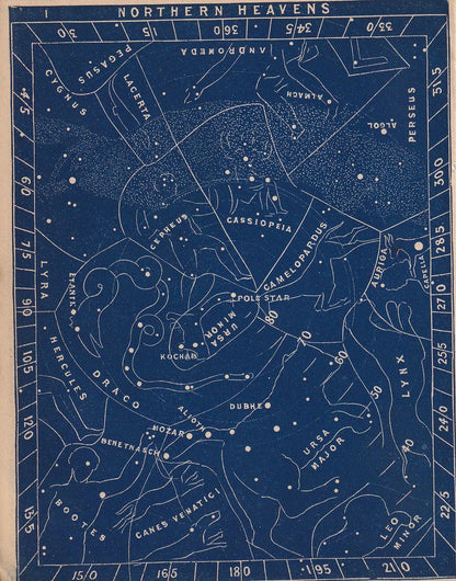 1900 STAR MAP Print - Northern Heavens - Constellations Wall Art - Antique Astronomy Decor - Vintage Print - 4.5 x 5.5 Inches